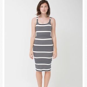 American Apparel Ponte tank dress- Navy Stripe
